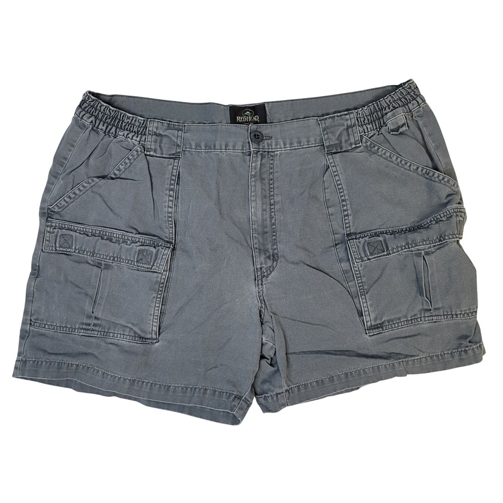 RedHead Mens Cargo‎ Shorts Gray Size 46 Elastic Waist Outdoor Casual